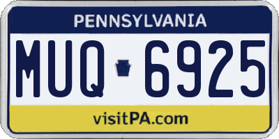 PA license plate MUQ6925