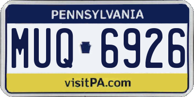 PA license plate MUQ6926