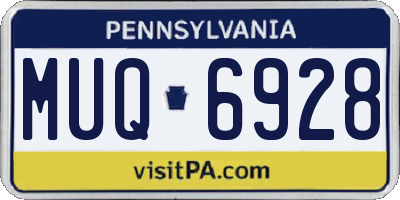 PA license plate MUQ6928