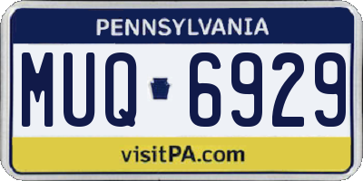 PA license plate MUQ6929