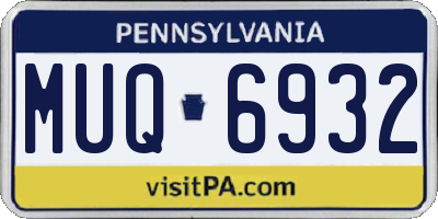 PA license plate MUQ6932