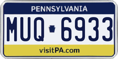 PA license plate MUQ6933