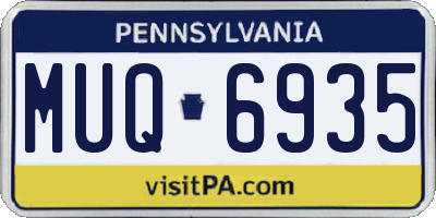 PA license plate MUQ6935
