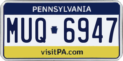 PA license plate MUQ6947