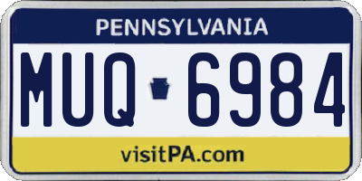 PA license plate MUQ6984