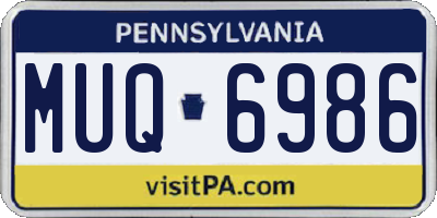PA license plate MUQ6986