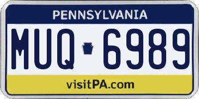 PA license plate MUQ6989