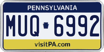 PA license plate MUQ6992