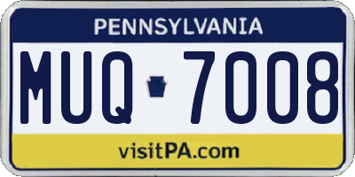PA license plate MUQ7008