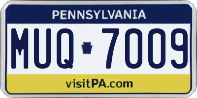 PA license plate MUQ7009