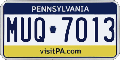 PA license plate MUQ7013