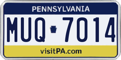 PA license plate MUQ7014