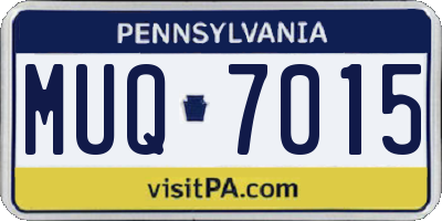 PA license plate MUQ7015