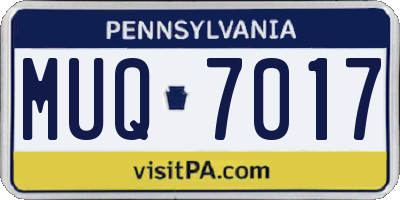 PA license plate MUQ7017