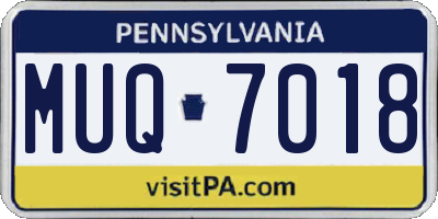 PA license plate MUQ7018