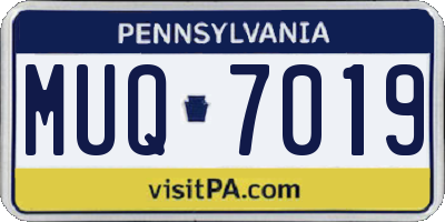 PA license plate MUQ7019