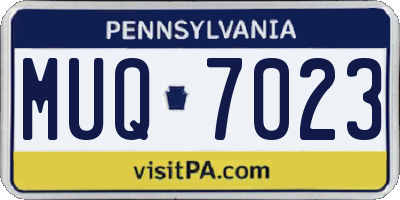 PA license plate MUQ7023
