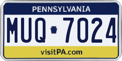 PA license plate MUQ7024