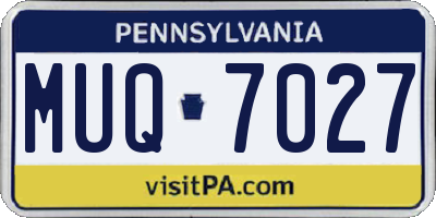 PA license plate MUQ7027
