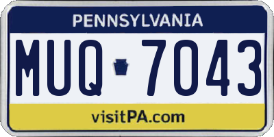 PA license plate MUQ7043