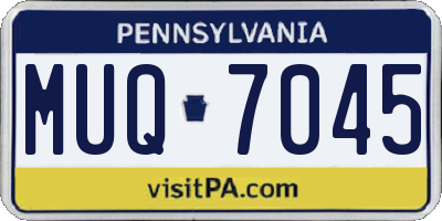 PA license plate MUQ7045