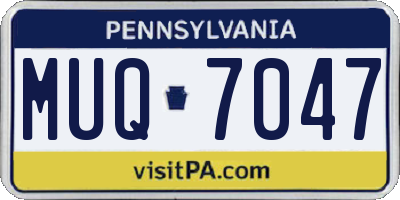 PA license plate MUQ7047