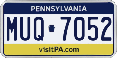 PA license plate MUQ7052
