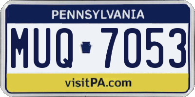 PA license plate MUQ7053