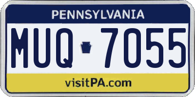 PA license plate MUQ7055