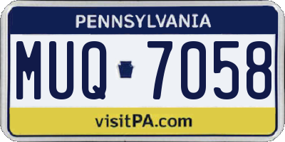 PA license plate MUQ7058