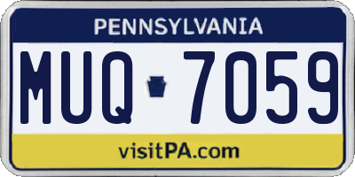 PA license plate MUQ7059