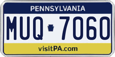 PA license plate MUQ7060
