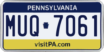 PA license plate MUQ7061
