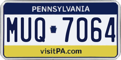 PA license plate MUQ7064