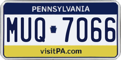 PA license plate MUQ7066