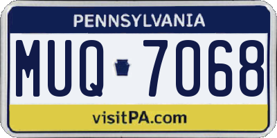 PA license plate MUQ7068