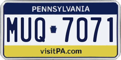 PA license plate MUQ7071