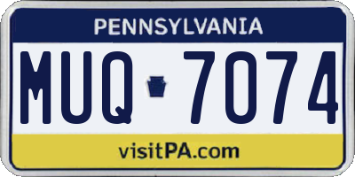 PA license plate MUQ7074
