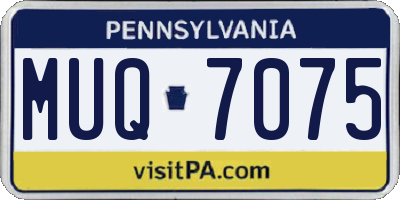 PA license plate MUQ7075