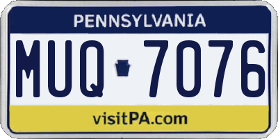 PA license plate MUQ7076