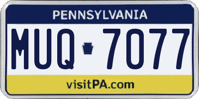 PA license plate MUQ7077
