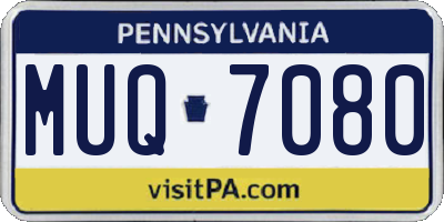 PA license plate MUQ7080