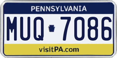 PA license plate MUQ7086