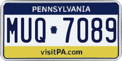 PA license plate MUQ7089