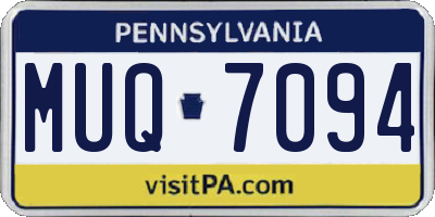 PA license plate MUQ7094