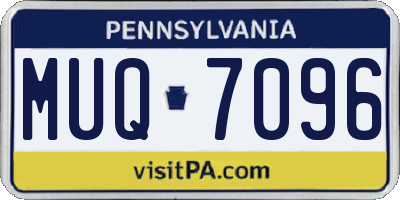 PA license plate MUQ7096