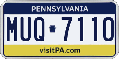 PA license plate MUQ7110