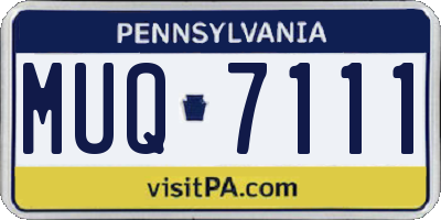 PA license plate MUQ7111