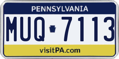 PA license plate MUQ7113