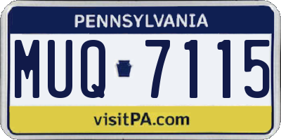 PA license plate MUQ7115